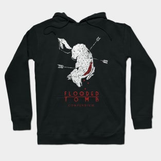 Flooded Tomb - Compendium - White & Red w/ Back Logo Hoodie